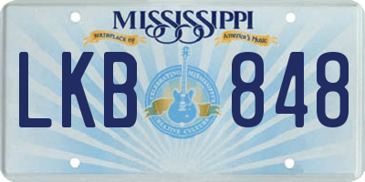 MS license plate LKB848