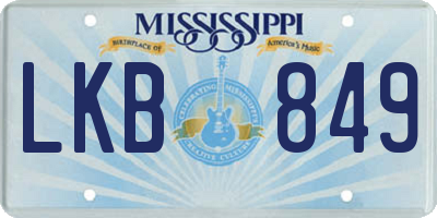 MS license plate LKB849