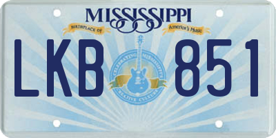 MS license plate LKB851