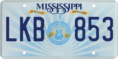 MS license plate LKB853
