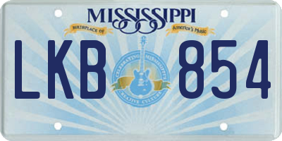 MS license plate LKB854