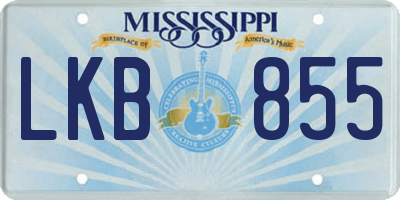 MS license plate LKB855