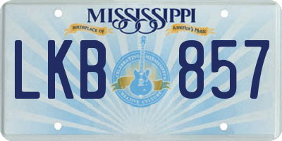 MS license plate LKB857