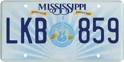MS license plate LKB859