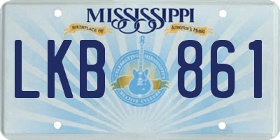 MS license plate LKB861