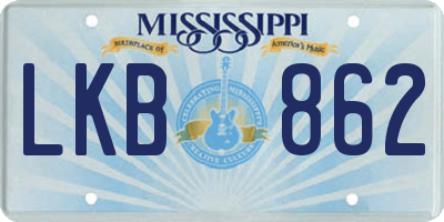 MS license plate LKB862