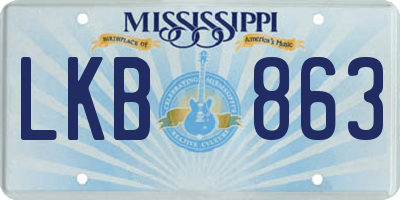 MS license plate LKB863