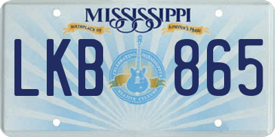 MS license plate LKB865