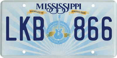 MS license plate LKB866