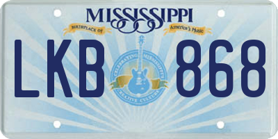 MS license plate LKB868