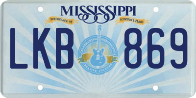 MS license plate LKB869