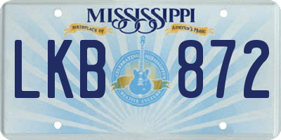 MS license plate LKB872