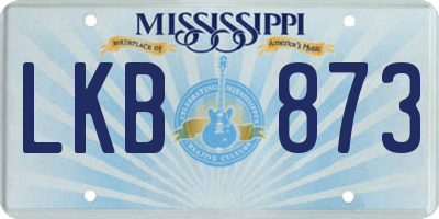 MS license plate LKB873