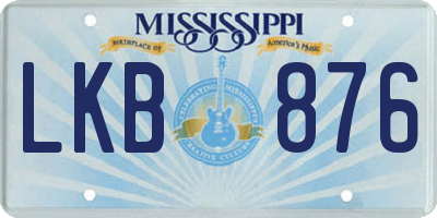MS license plate LKB876