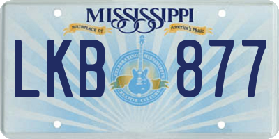 MS license plate LKB877