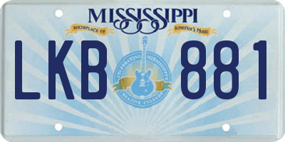 MS license plate LKB881