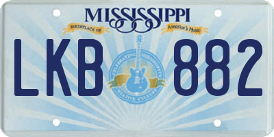 MS license plate LKB882