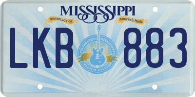 MS license plate LKB883
