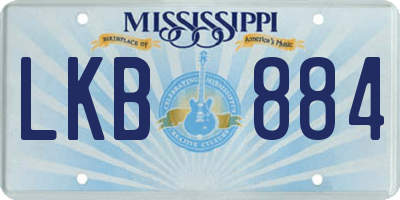 MS license plate LKB884