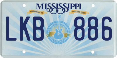 MS license plate LKB886