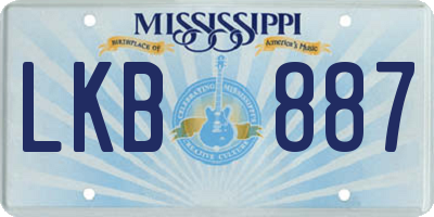 MS license plate LKB887