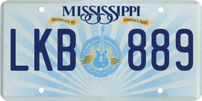 MS license plate LKB889