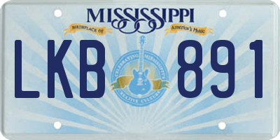 MS license plate LKB891