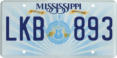 MS license plate LKB893