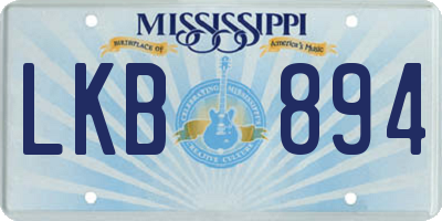 MS license plate LKB894