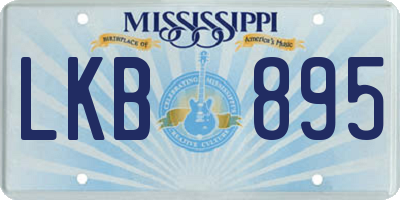 MS license plate LKB895