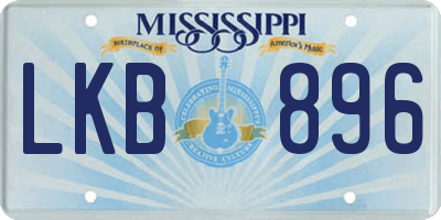 MS license plate LKB896