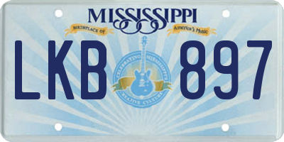 MS license plate LKB897
