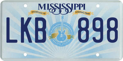 MS license plate LKB898