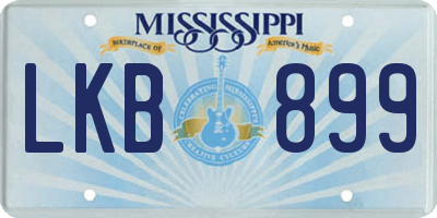 MS license plate LKB899