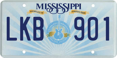 MS license plate LKB901