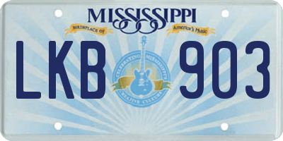 MS license plate LKB903