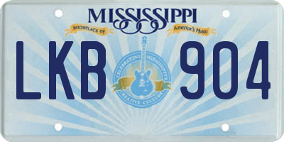MS license plate LKB904