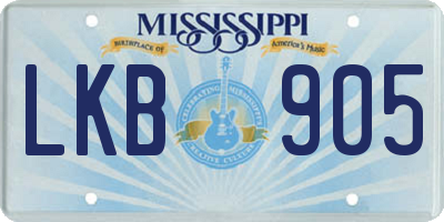 MS license plate LKB905