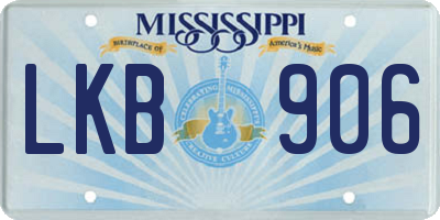 MS license plate LKB906