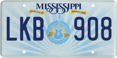 MS license plate LKB908