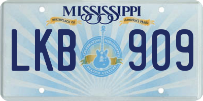 MS license plate LKB909