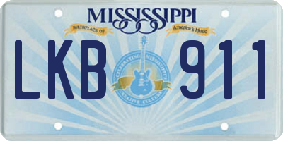 MS license plate LKB911