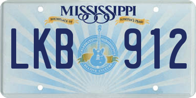 MS license plate LKB912