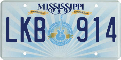 MS license plate LKB914