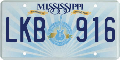 MS license plate LKB916