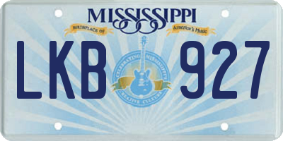 MS license plate LKB927