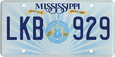 MS license plate LKB929