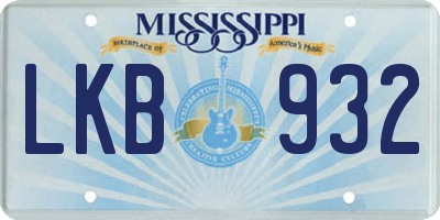 MS license plate LKB932