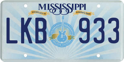 MS license plate LKB933