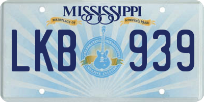 MS license plate LKB939